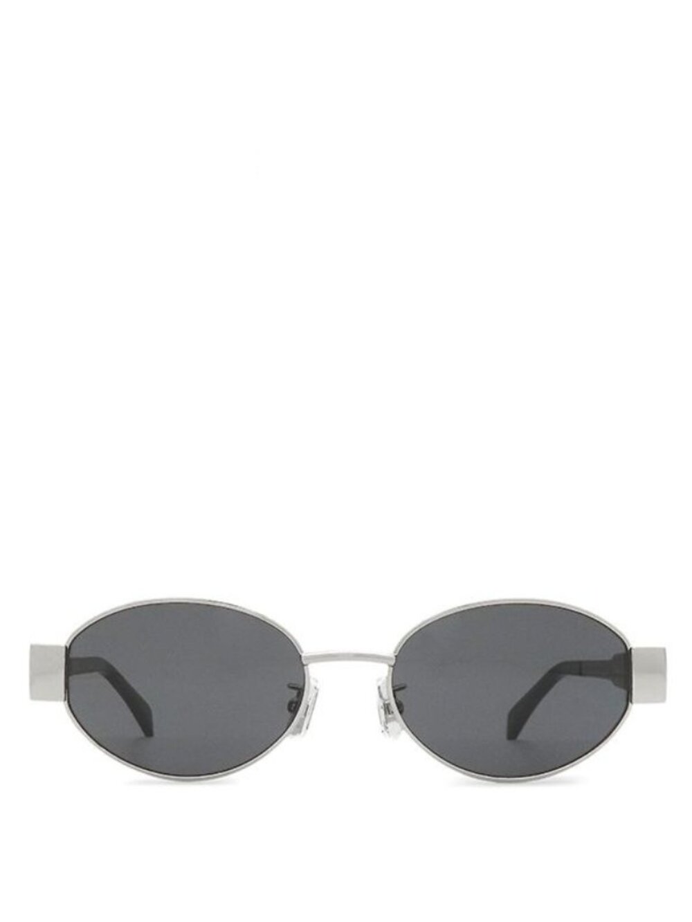Celine Sunglasses Oval Shape 54 18 Metal Acetate Silver Black Triomphe Frame